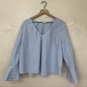 Abound woman’s light blue and white stripe…